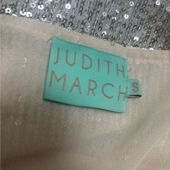 JUDITH MARCH ANTHROPOLOGIE SILVER SEQUIN IRIDESCENT WRAP AROUND PARTY DRESS SZ S - Picture 7 of 10